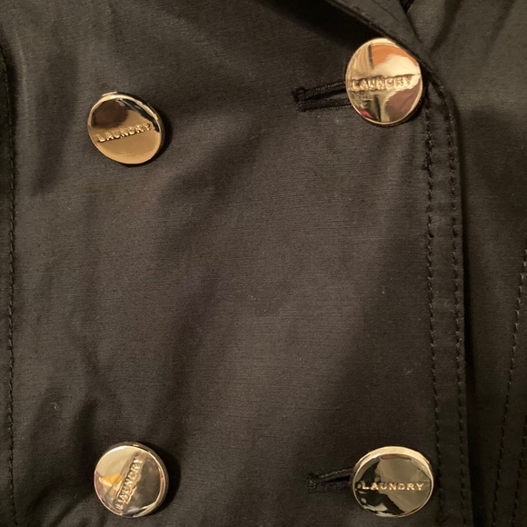 Laundry by Shelli Segal Double Breasted Fit and Flare Black Coat - Picture 3 of 4